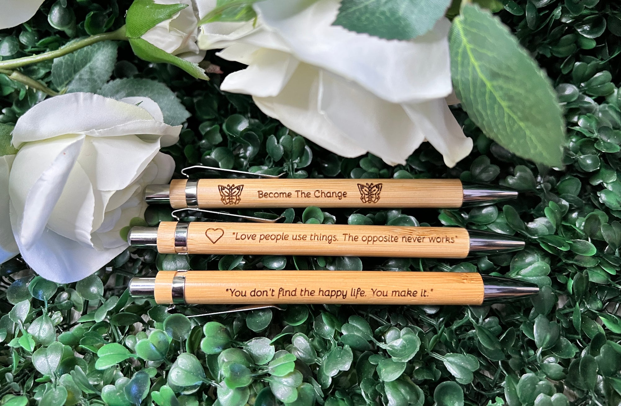 Bamboo engraved ink pens